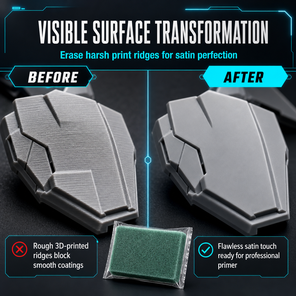 🧽 50% korting! Schuur- en polijstspons voor 3D-prints – egaliseert laaglijnen, flexibel & geen verstapping. Voor een naadloze zijdeglans afwerking! ✨🔧