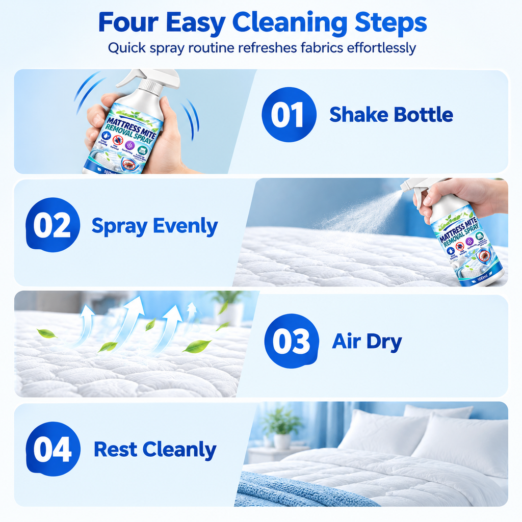 🛏️ 50% korting! Matras- & beddingspray – brede fijne nevel, verfrist matrassen, lakens & textiel. Compacte spuitfles, 100 ml – eenvoudig & fris! ✨🧴