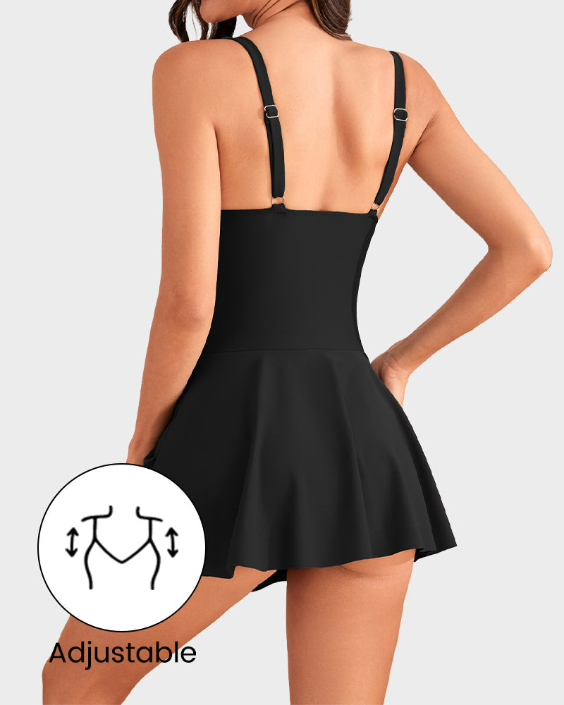 🌊💖 Beperkte tijd! 50% korting – eenstuks badpak, 💪 buikcontrole, 👗 stijlvolle knoopsluiting, ☀️ ideaal voor zomervakantie.