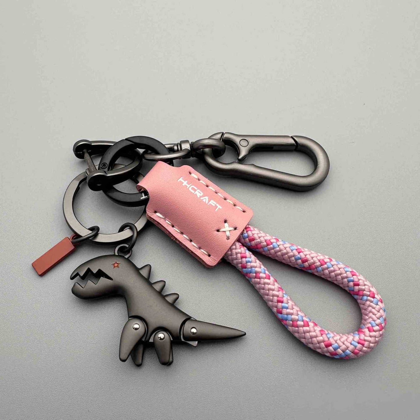 Dinosaurusbedel van aluminiumlegering gecombineerd met een handgeweven armband - 🔥tweede item met 40% korting