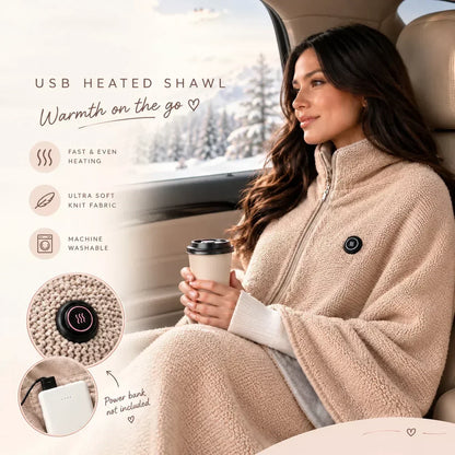 ☁️ 50% korting! Draagbare elektrische verwarmde deken – 15 seconden warm, 3 temperaturen, USB-aansluiting & wasbaar. Multifunctioneel als sjaal, knie- of voetwarmer! ✨🔥