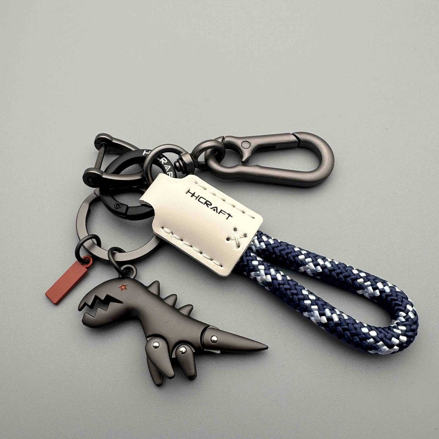 Dinosaurusbedel van aluminiumlegering gecombineerd met een handgeweven armband - 🔥tweede item met 40% korting