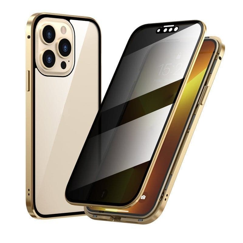 Magnetisch iPhone-hoesje met anti-spiegelglas en metaal