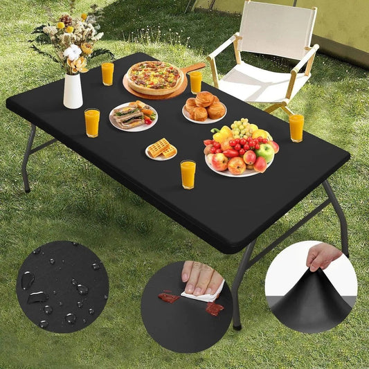 📏 Rekbare Tafel Top Hoes – Past op 4ft, 6ft en 8ft Tafels! ✨ Eenvoudig aan te brengen, waterdicht & windbestendig – perfect voor binnen en buiten. 🍽️💧
