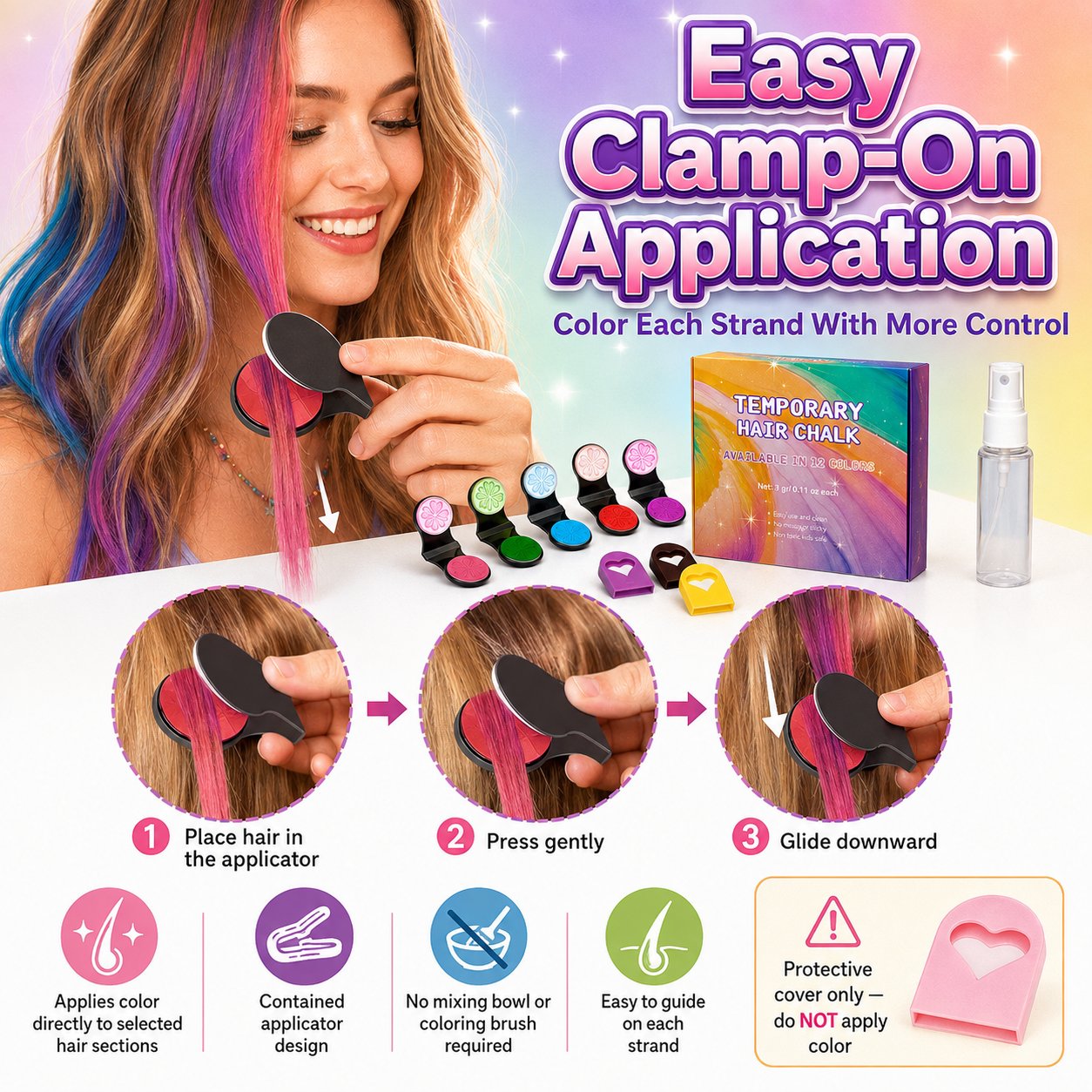 🌈 50% korting! 12-kleuren haarkrijt set – tijdelijke kleur, wasbaar & eenvoudig aan te brengen. Perfect voor feesten & festivals! 🎨✨