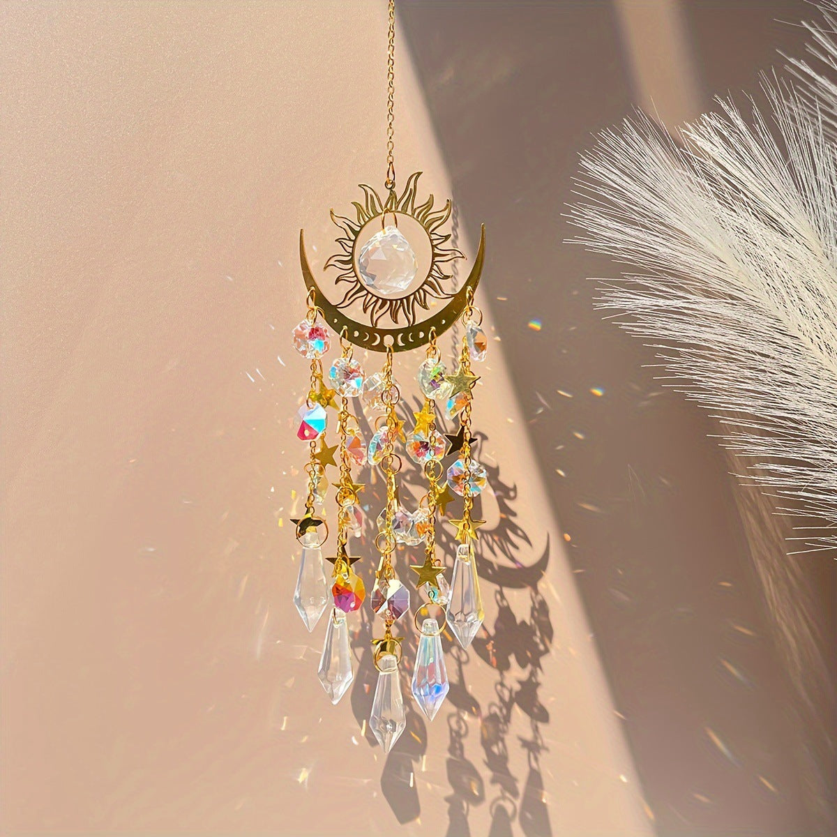 ✨Kristallen zonnevanger, binnen- en buitendecoratie voor raam, slaapkamer, binnenplaats, tuin☪️