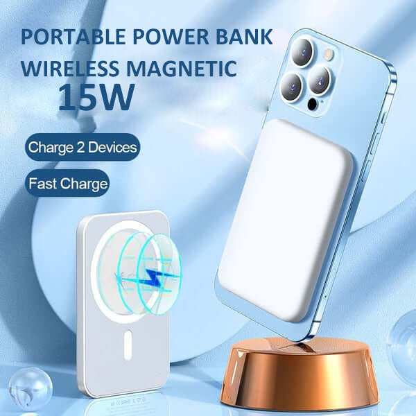🔋 50% korting! Magnetische powerbank – 15W draadloos snelladen, 5000/10000 mAh & 20W Type-C. Laad 2 apparaten tegelijk op, geen kabels nodig! ✨📱
