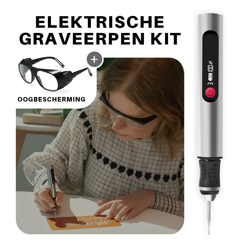 ⚡🎨 Elektrische Graveerpenkit 32-Delig – Veelzijdig voor Hout/Glas/Metaal, Draagbaar & Nauwkeurig (3 Snelheidsniveaus + Snel Opladen)!
