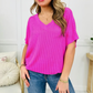 💥LAATSTE DAG UITVERKOOP 49% KORTING💥 Dames V-hals Veelzijdige Casual T-shirt met Vleermuismouwen