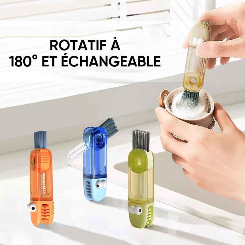🧼 4-in-1 Multifunctionele Spleetborstel - Keukenborstel, Draagbare Schoonmaakborstel
