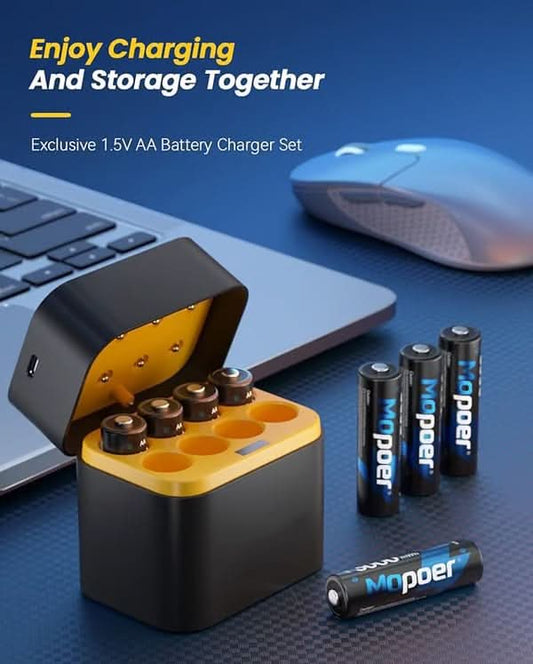 ✨2025 UITVERKOOP 50% KORTING🔋Energiestation met 8 AA-batterijen Elke batterij: 1200x oplaadbaar!