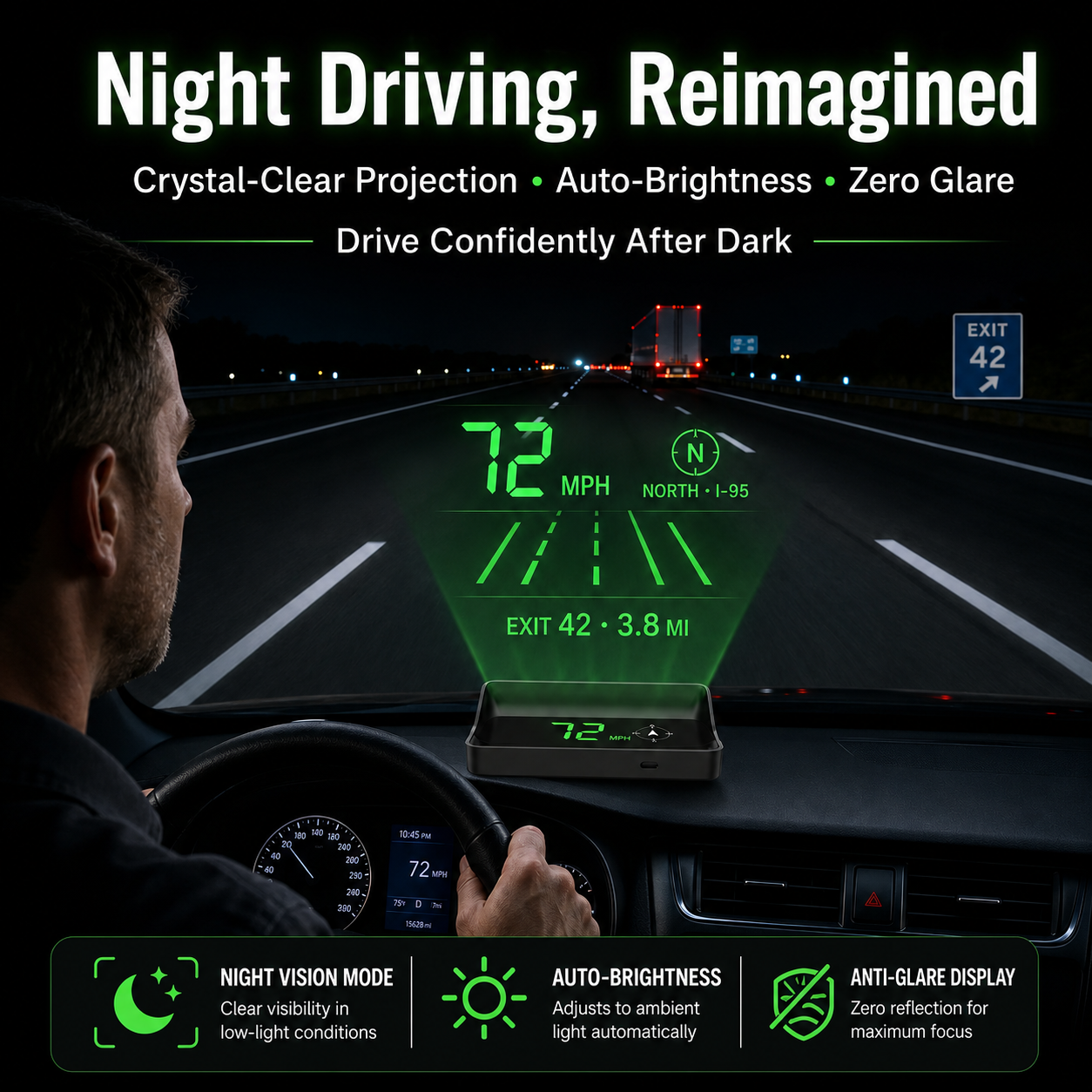🚗🛰️ Head-Up Display (HUD) Auto-GPS Digitale snelheidsmeter – houd je ogen op de weg, voorkom boetes. 50% KORTING!