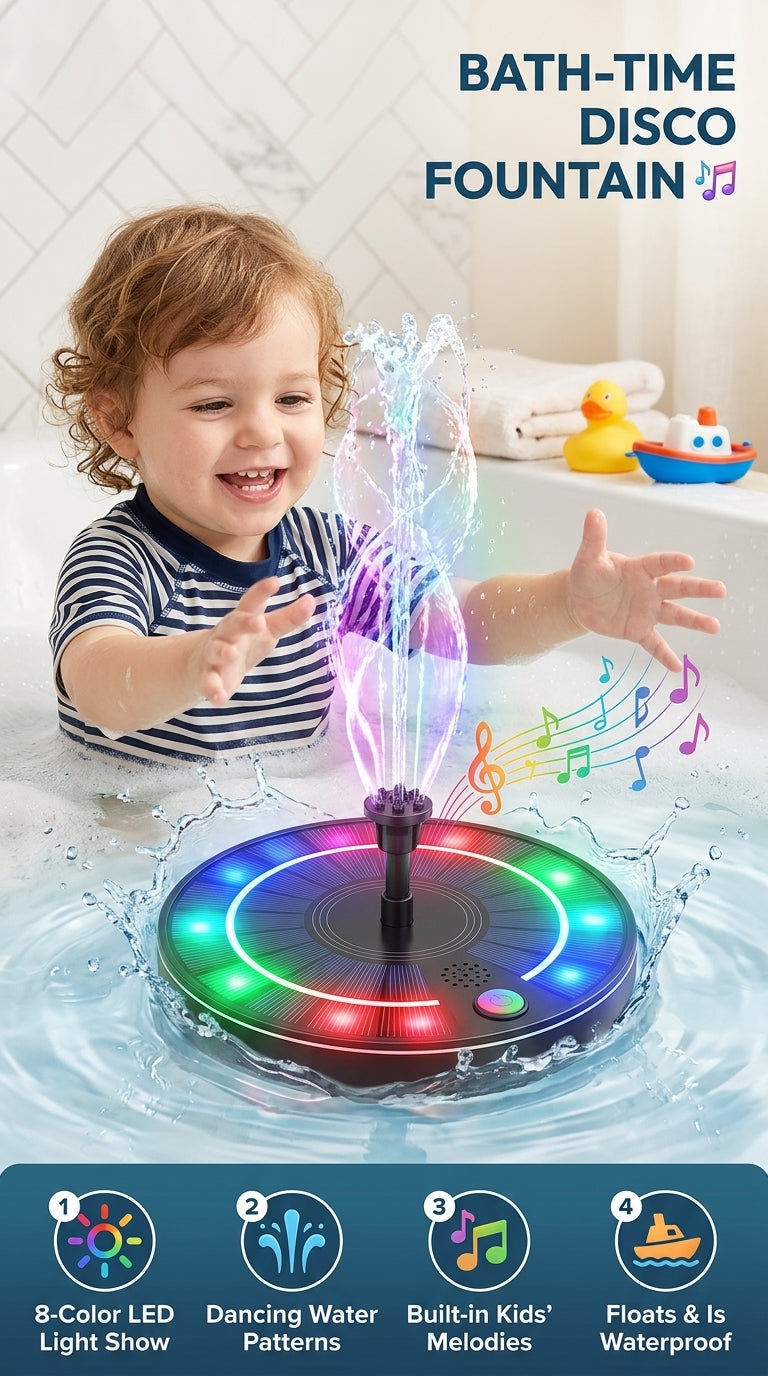 🎵 50% RABATT NU! Musikalisk badrumsfontän – musik, ljus & vattenlek i ett – perfekt för barnens badstund 🚿🎶