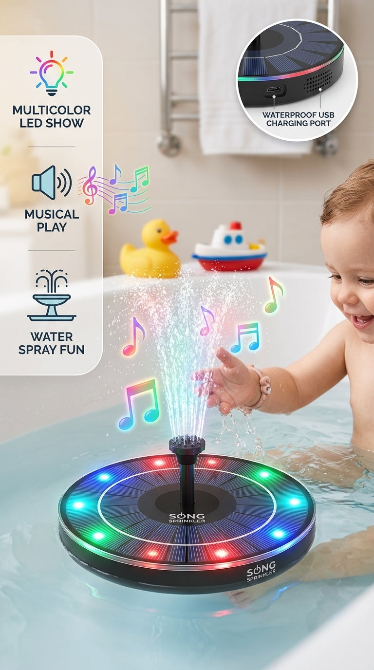 🎵 50% RABATT NU! Musikalisk badrumsfontän – musik, ljus & vattenlek i ett – perfekt för barnens badstund 🚿🎶