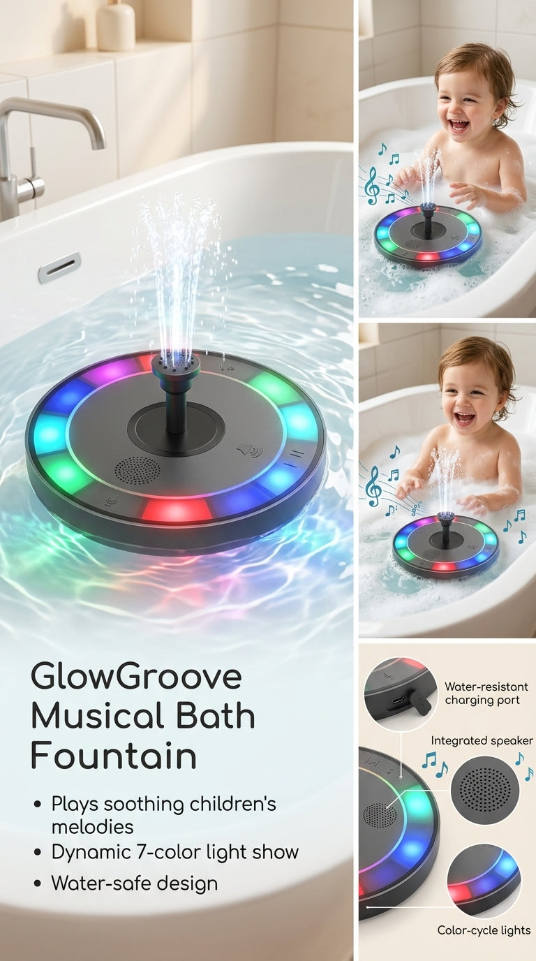 🎵 50% RABATT NU! Musikalisk badrumsfontän – musik, ljus & vattenlek i ett – perfekt för barnens badstund 🚿🎶