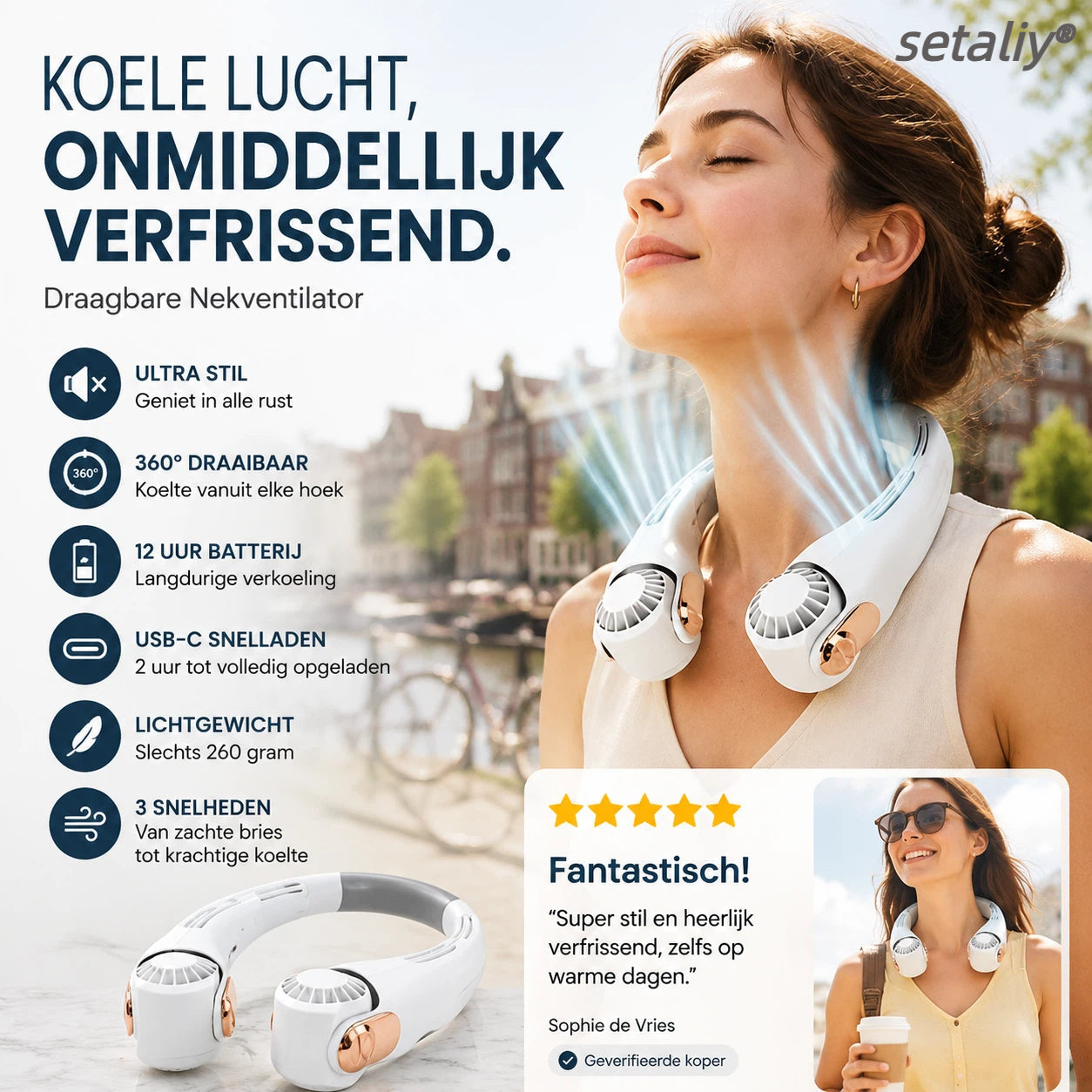 ❄️ Nek Air Conditioner ventilator - Ultra-rustige persoonlijke koeling voor de zomer