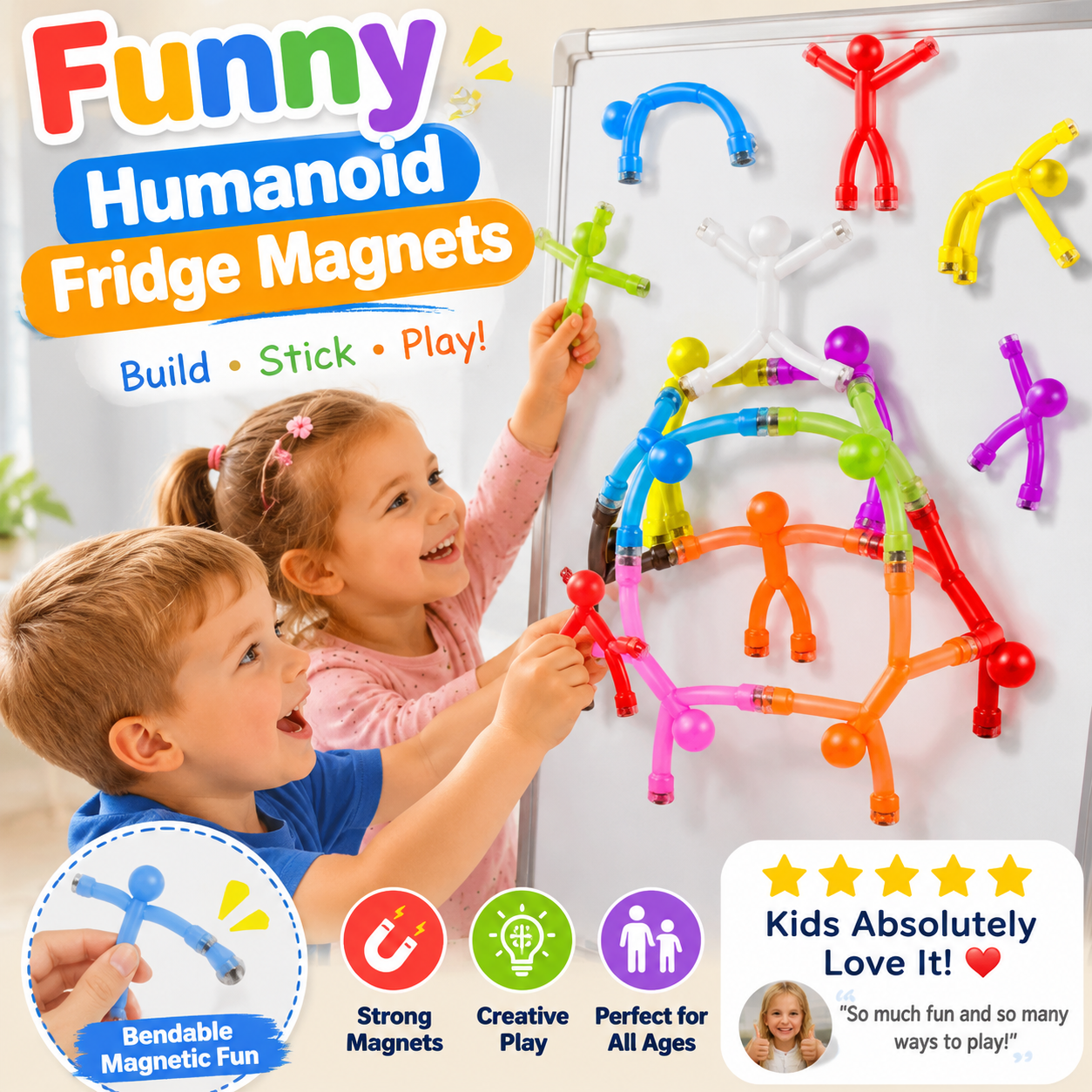 ☀️ Summer Deal! Magneetfiguren 50% – verstelbaar, knuffelbaar en perfect voor notities en stressverlichting.