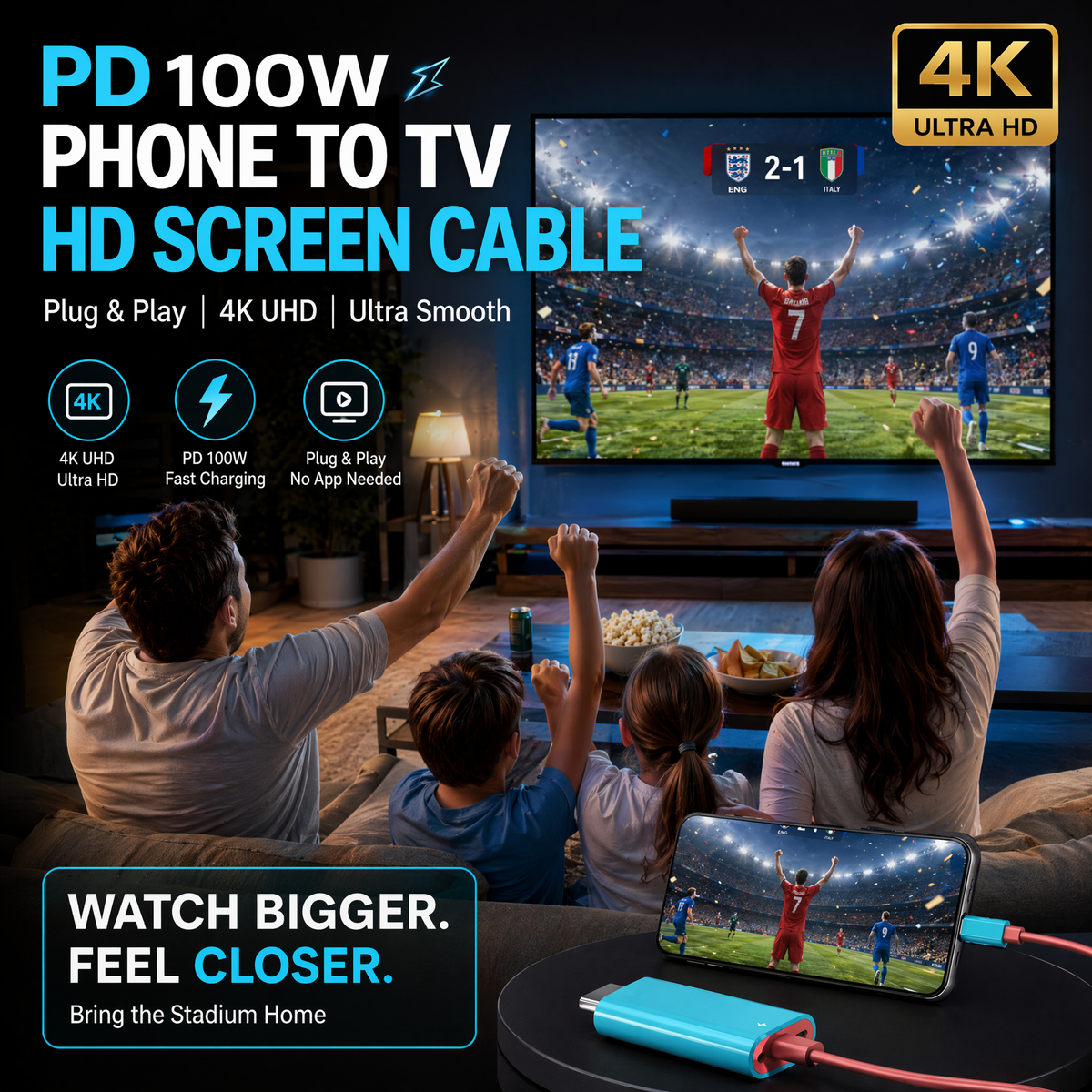 📱➡️🖥️ 50% KORTING! 2m USB-C naar HDMI-kabel met PD – Spelen & Opladen Tegelijk, Zonder Lag | Voor Switch, Tablet & Telefoon 🎮⚡