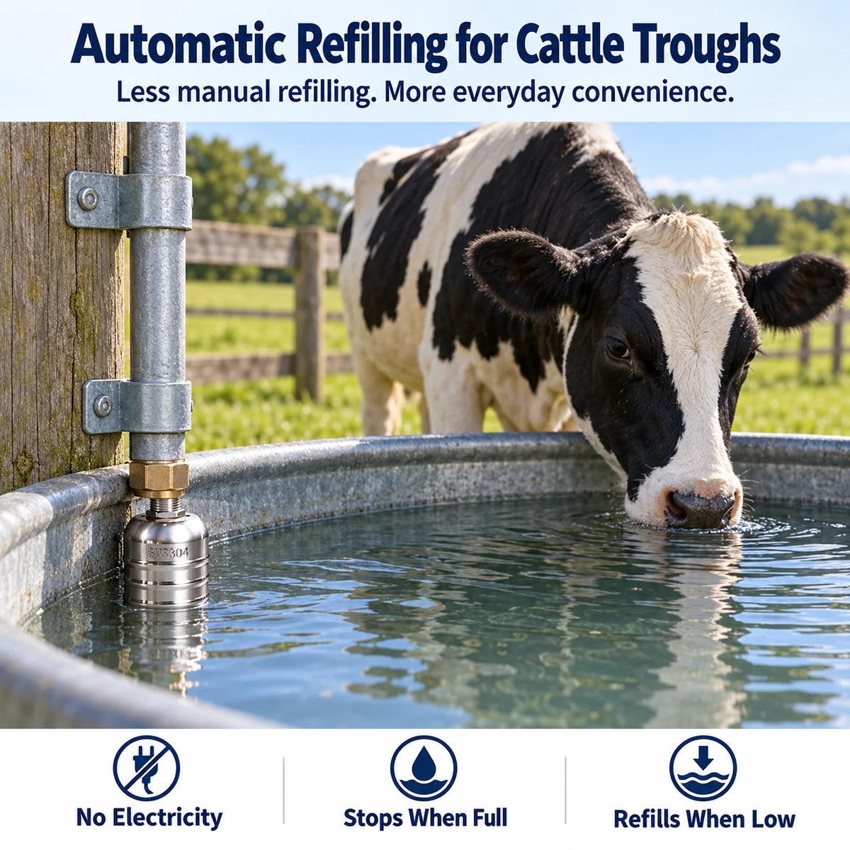 💧 50% korting! Automatische vlotterkraan – 304 RVS, 0,2-10 kg drukbestendig & zelfafsluitend. Voorkomt overstroming & droogkoken – voor tank, vijver & vee! ✨🔧