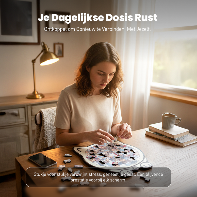 🎁Kerstuitverkoop 49% KORTING🎅135-delige Morandi-kleurige houten puzzel in de vorm van een kat