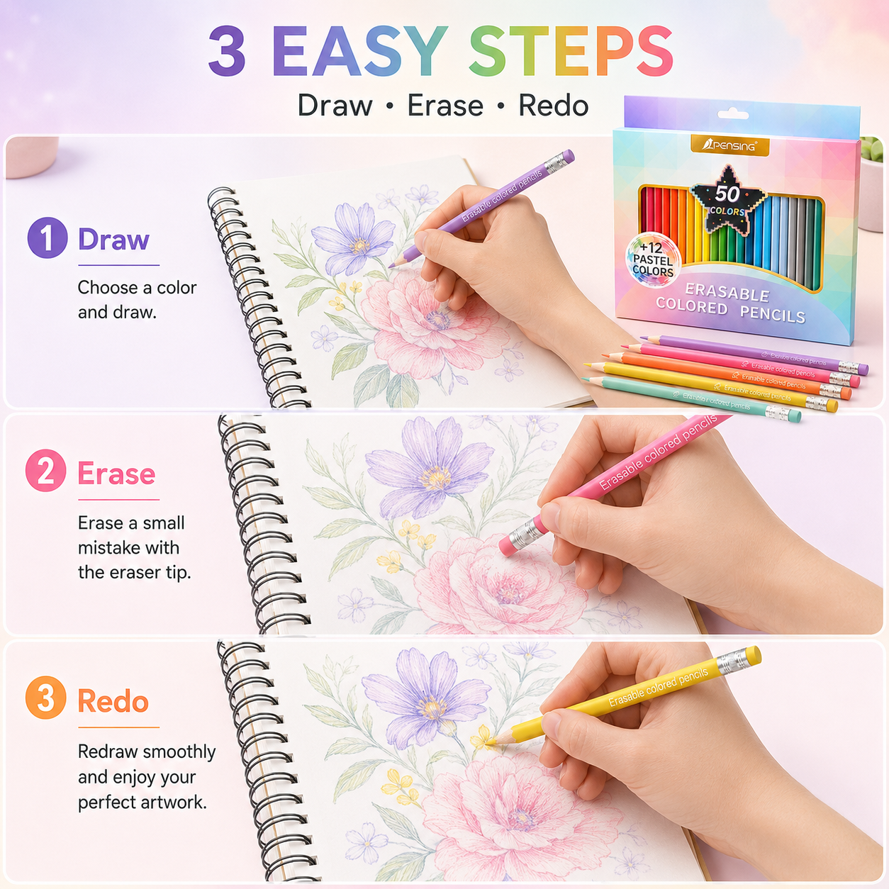 🎨 50% korting! 50-kleurige uitwisbare potloden – geen gerol, fel & eenvoudig te wissen. Perfect voor kinderen & creatievelingen! ✏️✨