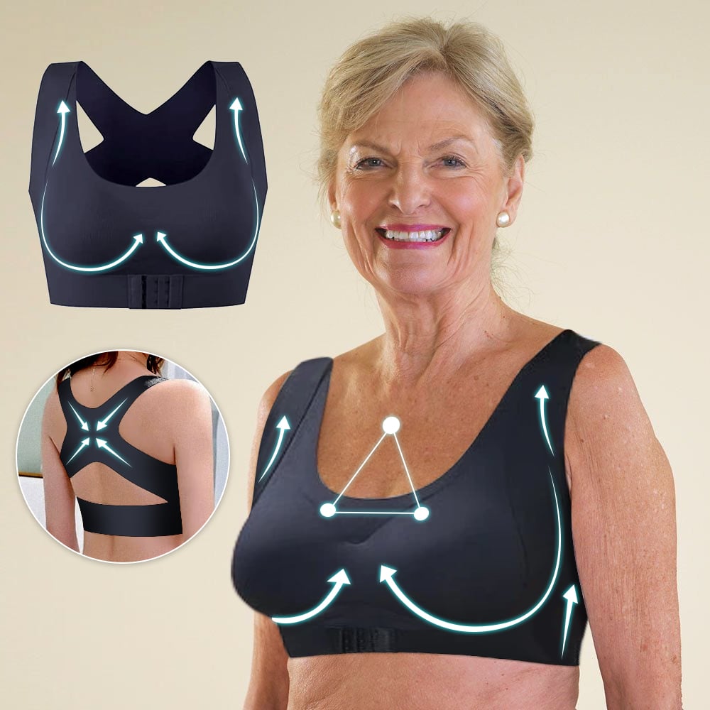 ⚡ 50% korting! Beugelvrije beha met gekruiste rugbandjes & voorste sluiting. Corrigeert houding, biedt comfort & ondersteuning. 🩰💕