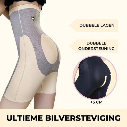 Elastisch ondersteunende broek met hoge taille-1 + 1 GRATIS