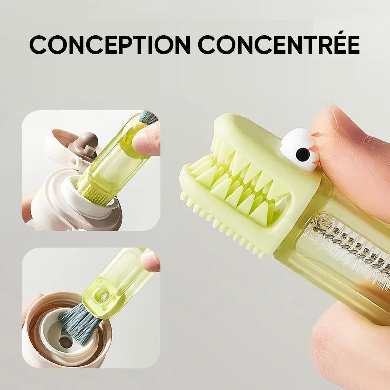 🧼 4-in-1 Multifunctionele Spleetborstel - Keukenborstel, Draagbare Schoonmaakborstel
