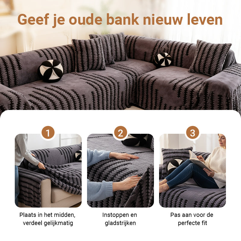 🏷️ 50% korting! Pluche sofaovertrek – dik, antislip en supersoft, ideaal voor knusse herfst- en winteravonden.