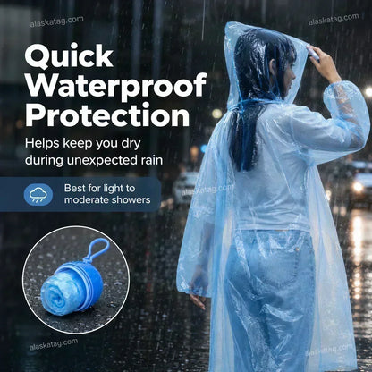 ☔ 1+1 GRATIS! Wegwerp regenjas – compact, opvouwbaar & licht. Past in elke tas – ideaal voor de natte Nederlandse zomer! 🌧️🎒
