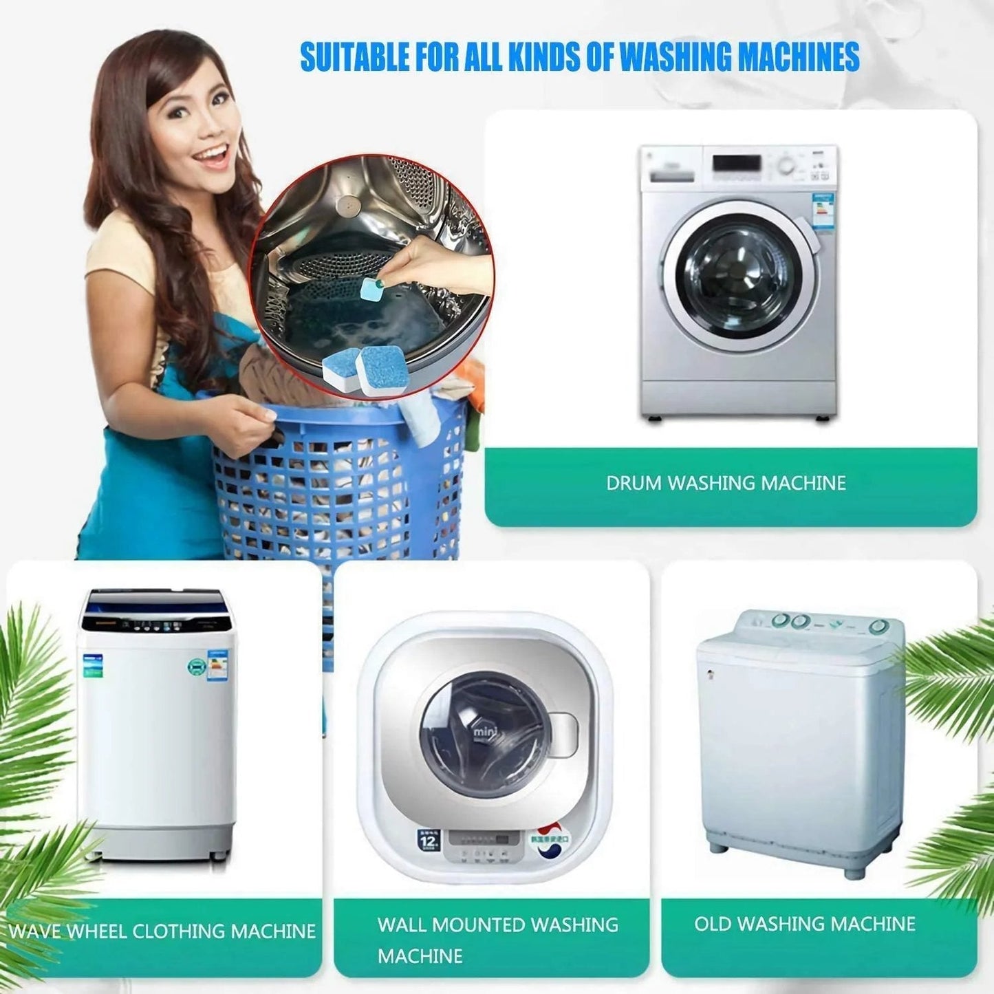 🔥Zolang de voorraad strekt, 50% korting!🎉 Dieptereinigingstabletten voor de wasmachine (2 halen 1 gratis)