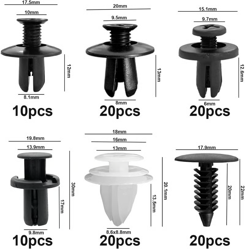 🔥100 stuks universele schroefclipsets – Geschikt voor spatborden, deurpanelen, C05 C20 C32 B01 D02 A16 auto-onderdelen.