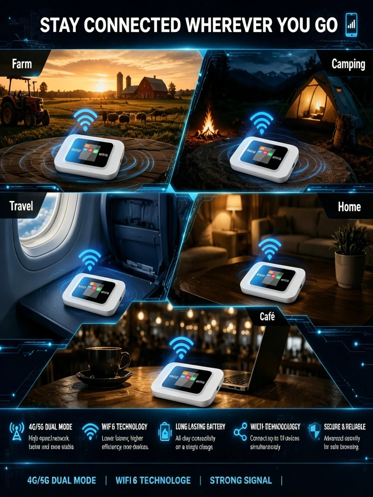 🥳2026 HOT SALE🥳💞50K+ SOLD!📶🌐 Mobile Hotspot – Portable WiFi, full coverage anywhere. No contract, no setup. Stay connected on the go! 📱✨