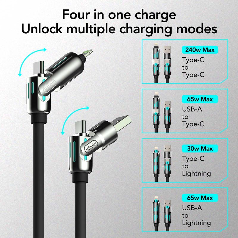 🔥 Tijdelijke halfjaarlijkse uitverkoop🔥 4-in-1 Multi 240W Snellaadkabel