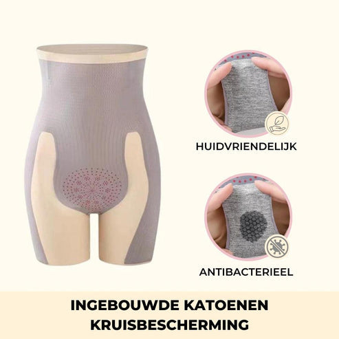 Elastisch ondersteunende broek met hoge taille-1 + 1 GRATIS