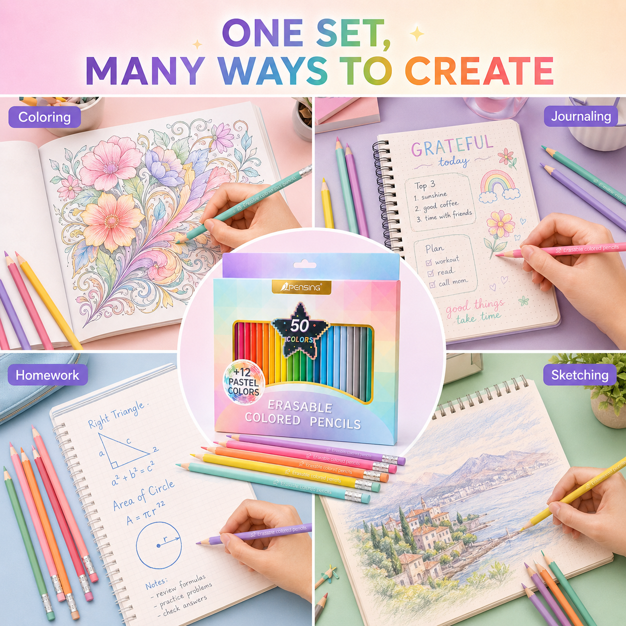 🎨 50% korting! 50-kleurige uitwisbare potloden – geen gerol, fel & eenvoudig te wissen. Perfect voor kinderen & creatievelingen! ✏️✨