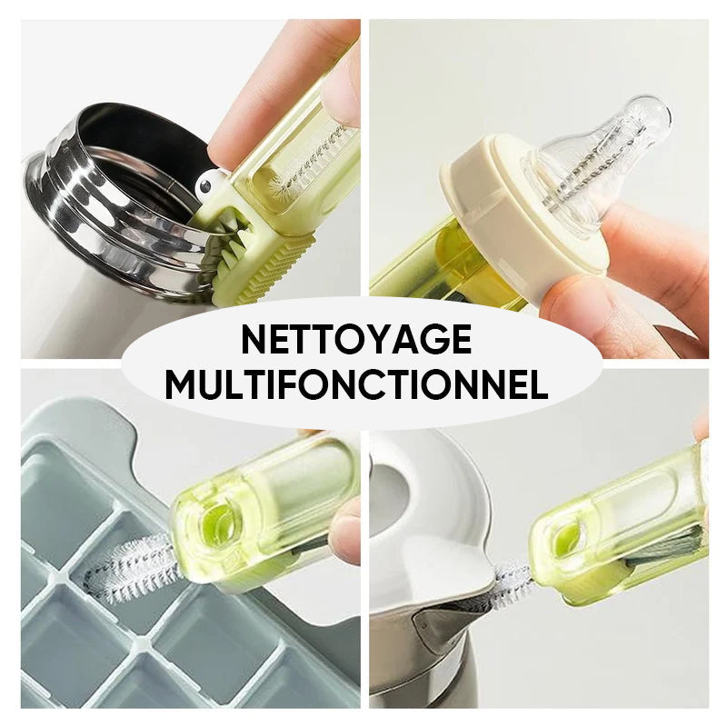 🧼 4-in-1 Multifunctionele Spleetborstel - Keukenborstel, Draagbare Schoonmaakborstel