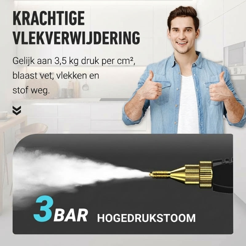 🔥 🔥2500W handstoomreiniger met hogedruk – vet en vuil verdwijnen door stoom, zonder chemicaliën.