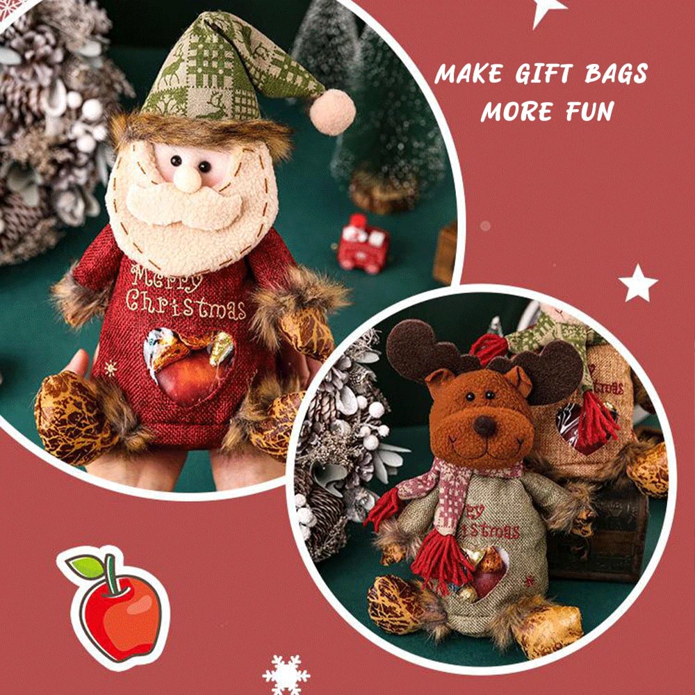 🎅 50% korting! Kerst cadeauzakken met rits – sneeuwman, kerstman & rendier design. 30×22 cm, duurzaam & herbruikbaar – perfect voor cadeaus & decoratie! ✨🎁