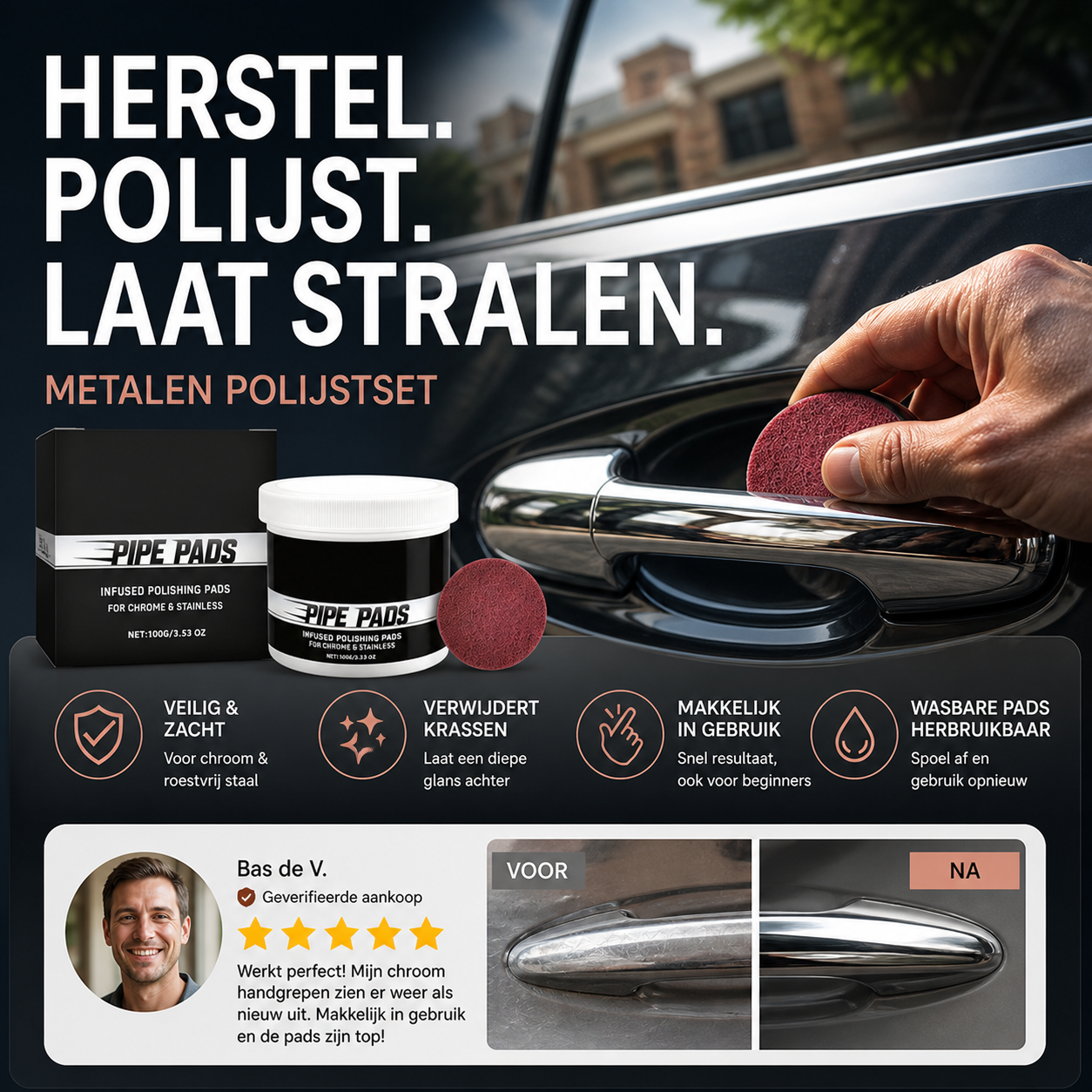 ✨ 50% korting! All-in-one metaalpolijstset – verwijdert roest & aanslag, herstelt glans voor alle metalen. Snel & eenvoudig! 🛡️🔧