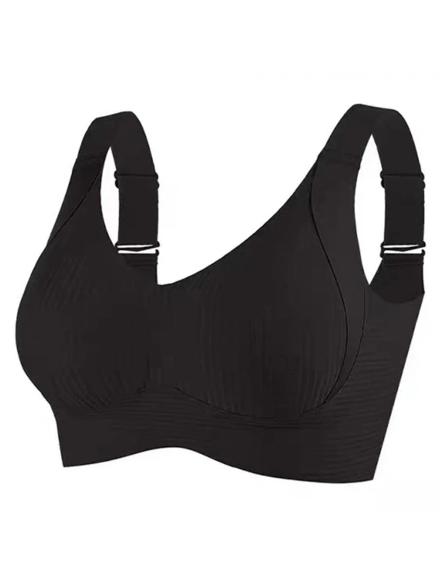 🎁Koop 1, krijg 2 gratis, 💕Geribbelde zijden push-up bh voor dames zonder stalen ring, verstelbaar🌸