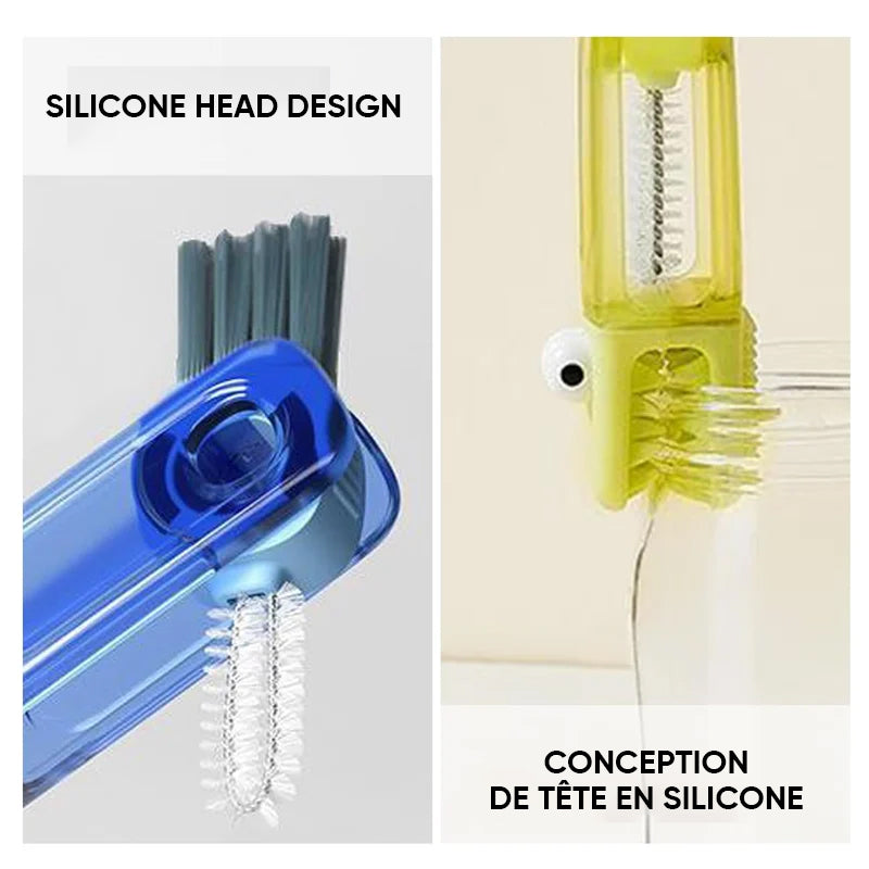 🧼 4-in-1 Multifunctionele Spleetborstel - Keukenborstel, Draagbare Schoonmaakborstel