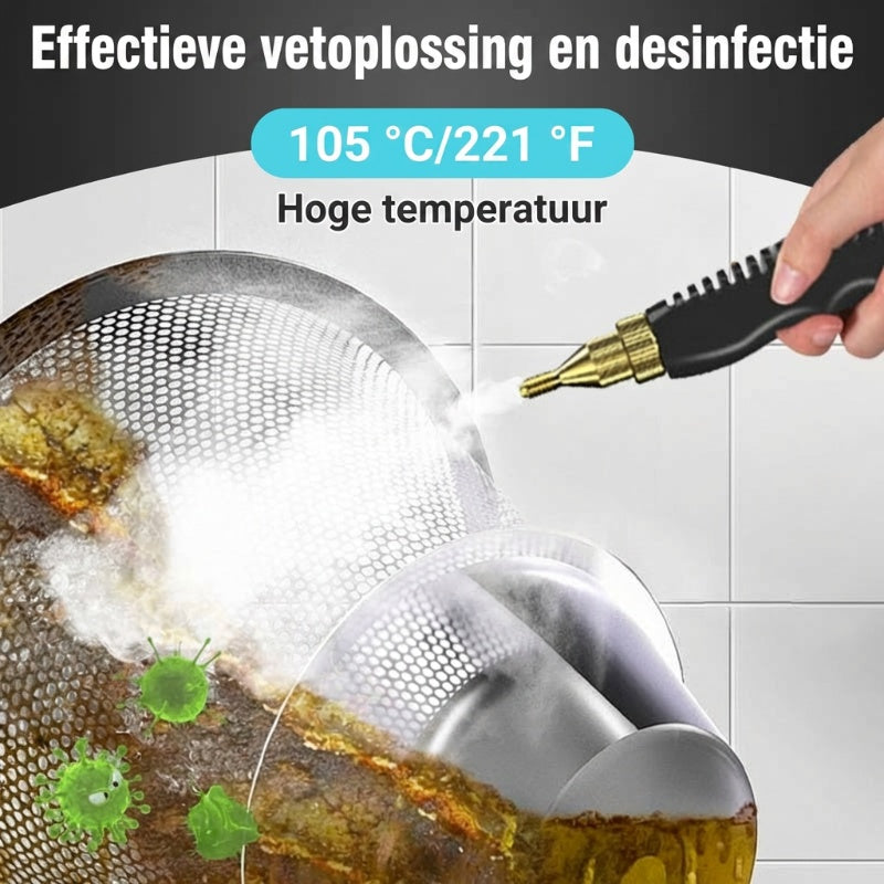🔥 🔥2500W handstoomreiniger met hogedruk – vet en vuil verdwijnen door stoom, zonder chemicaliën.