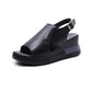 Wedges voor dames, sandalen, effen kleur, open teen, hoge hakken