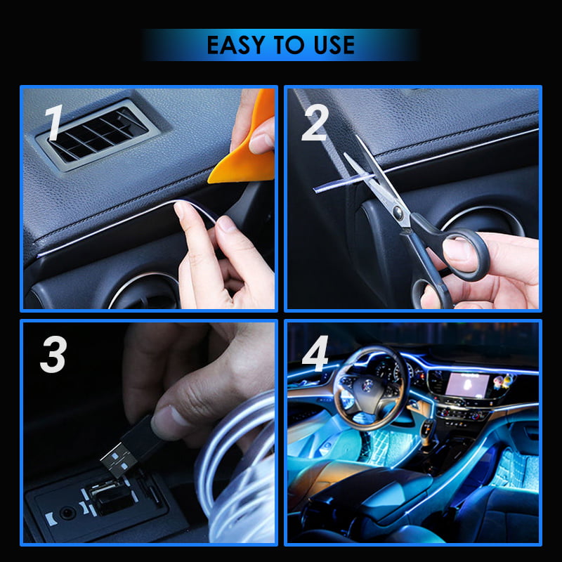 ✨ 50% korting! Auto-interieur sfeerverlichting – 3 m dunne lichtstrip, USB-aansturing & meerdere kleuren. Breng sfeer in je auto – eenvoudig te installeren! 🚗💡