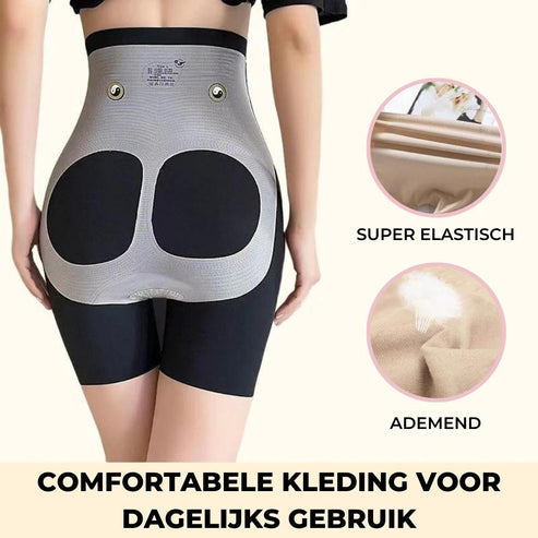 Elastisch ondersteunende broek met hoge taille-1 + 1 GRATIS