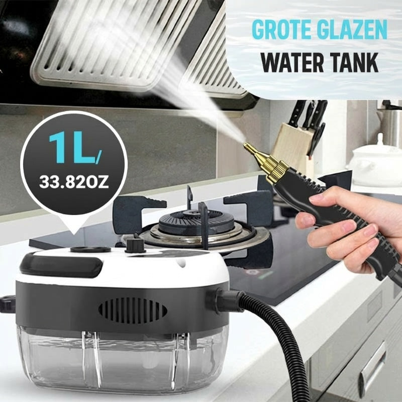 🔥 🔥2500W handstoomreiniger met hogedruk – vet en vuil verdwijnen door stoom, zonder chemicaliën.
