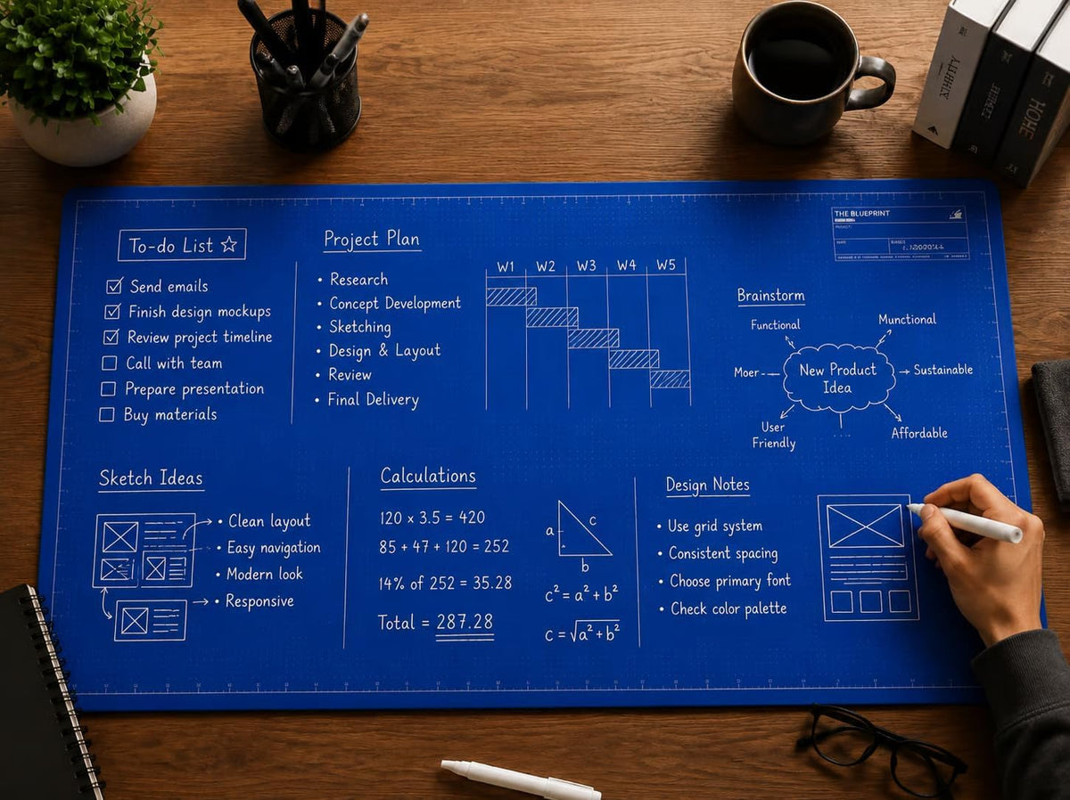 📋 50% korting! Herbruikbare bureauonderlegger – beschrijfbaar & uitwisbaar, groot formaat. Perfect voor schetsen, planning & notities – geen papier meer nodig! ✨🖊️