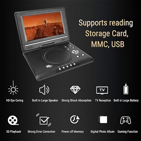 📀 50% korting! 9.8" draagbare DVD-speler – Full HD 1080p, draaibaar scherm, USB/AV en geschikt voor elke auto.