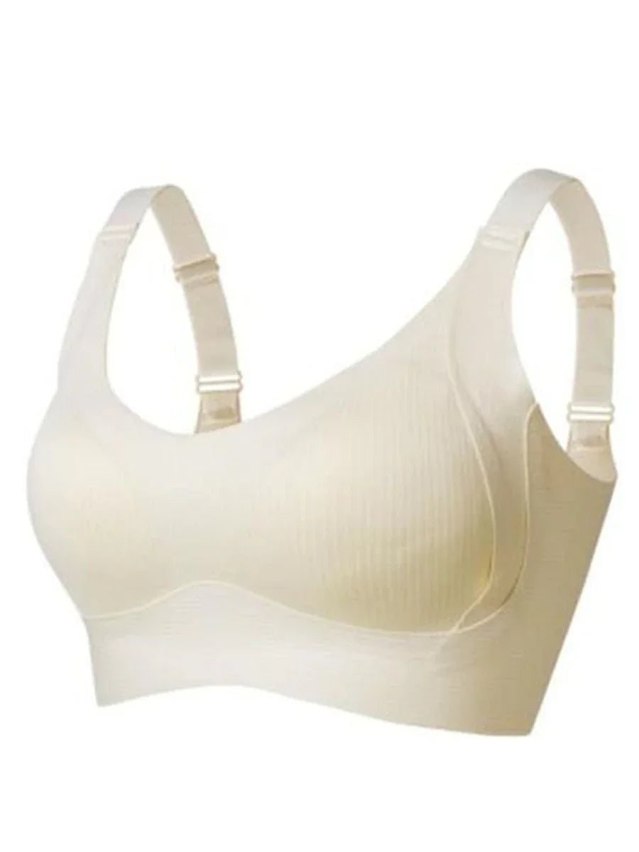 🎁Koop 1, krijg 2 gratis, 💕Geribbelde zijden push-up bh voor dames zonder stalen ring, verstelbaar🌸